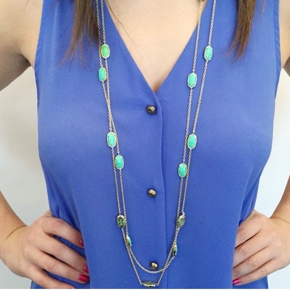 Kendra Scott Mint Green Kellie Station Necklace